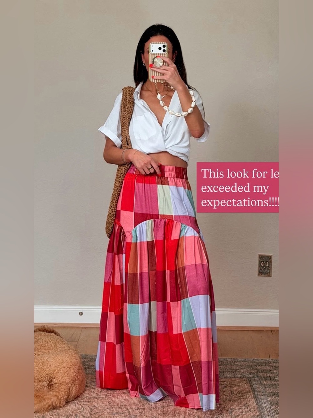 Colorblock Red Patchwork Maxi Skirt - Women